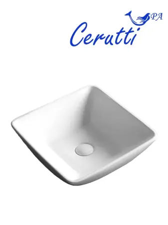 Раковина накладная CeruttiSPA, CR7034D (420х420х130) белая, квадратная