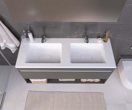 Раковина двойная Uperwood Modul 120 см, прямоугольная