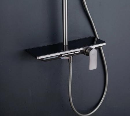 Душевая система Gappo G2496-19 оружейная сталь с изливом