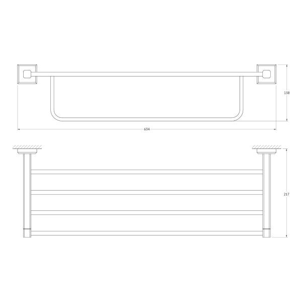 Полка для полотенец со штангой 60 cm  ARTWELLE Hagel 998160 хром