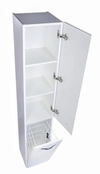 Шкаф пенал Style Line Elfante Каре 30 Люкс белая, PLUS c корзиной