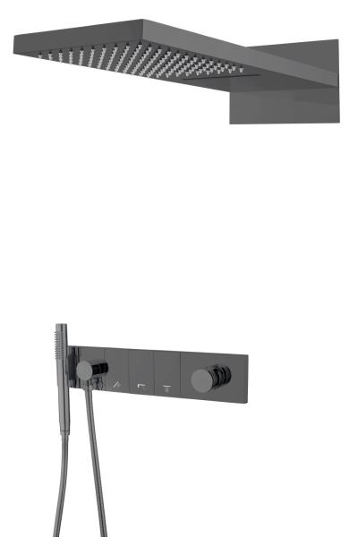 Встроенная душевая система Boheme ZODIAC, трехпозиционная Shine Gun Metal 132-SGM