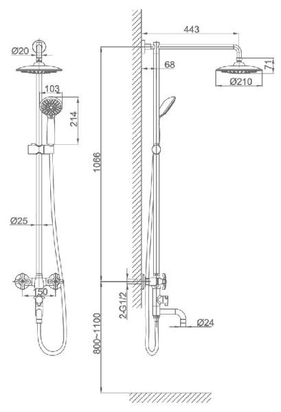 Душевая система D&K Hessen Goethe (DA1384741E09)