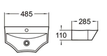 Раковина SantiLine SL-2004 48,5x28,5 подвесная керамическая Белый