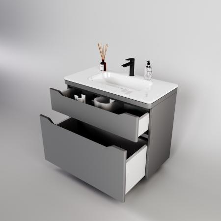 Тумба напольная Style Line Марелла 90 (2 ящ.) Люкс антискрейтч серый, PLUS