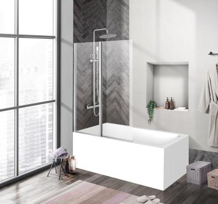 Шторка на ванну BelBagno UNO 120 прозрачное стекло 5 мм профиль хром UNO-V-2-120/150-C-Cr