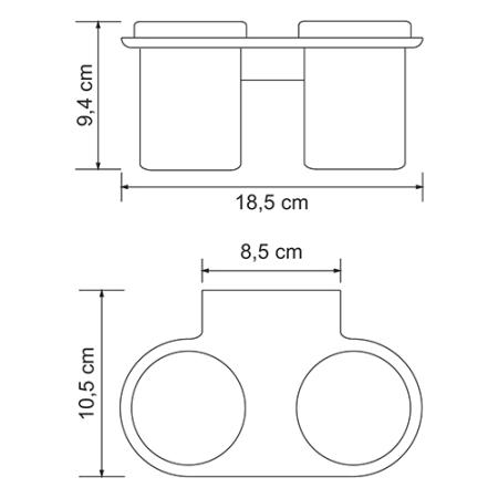 Стакан для зубных щеток Wasserkraft Kammel K-8328D двойной стеклянный