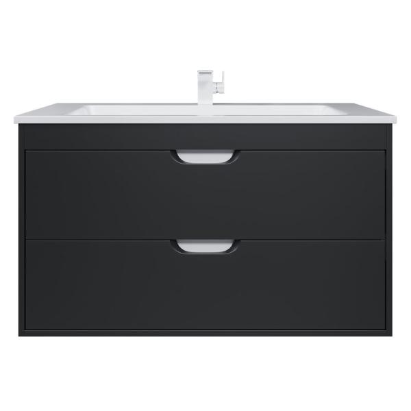 Тумба под раковину для ванной Uperwood Modul 100 см, подвесная, матовая, черная
