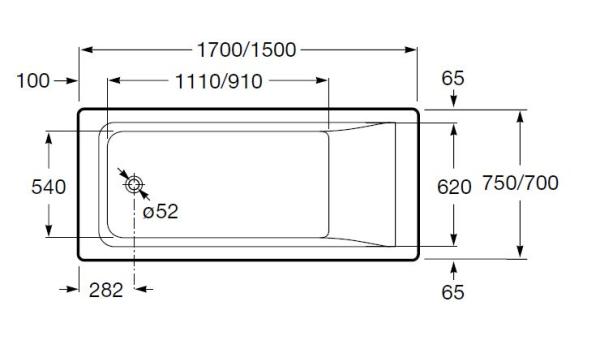 Ванна Roca Easy ZRU9302899 1700x750x450