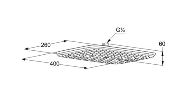 Верхний душ Kludi Freshline 6440005-00 40x26 см, прямоугольный, хром/белый