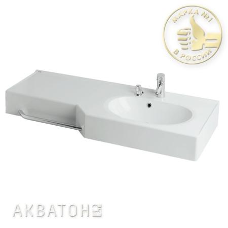 AQUATON раковина Отель 127 см правая с навесами цвет белый
