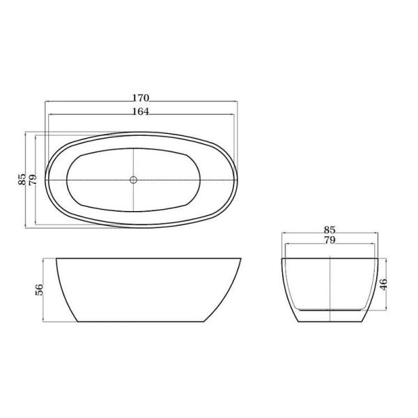 Ванна ESBANO Sophia (white) 170x85 акриловая