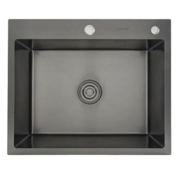 Кухонная мойка Gappo GS6050-6 600x500x215mm 0.8мм с коландером Черный