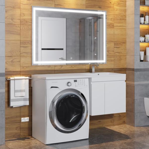 Тумба под стиральную машину Uperwood Magenta, 60 см, подвесная, белая, с дверцами