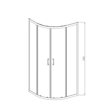 Душевой уголок Vincea Alpha VSQ-3AL900CLB, 900*900, черный, стекло прозрачное