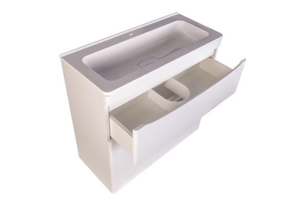 Тумба под раковину Style line El Fante напольная Бергамо мини 80 (2 ящ.) Люкс антискрейтч белый, PLUS