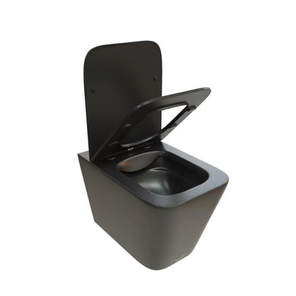 Унитаз Cerutti SPA MAIELLA Aria MB подвесной безободковый черный матовый CT9163 (500х350х320)