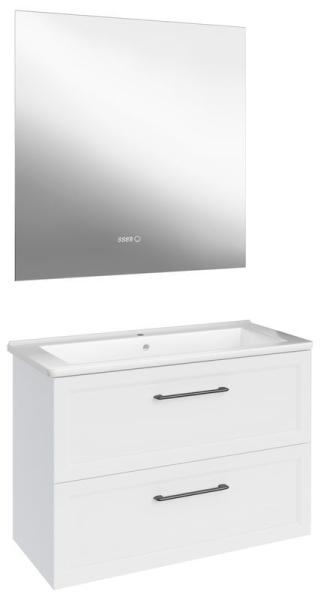 Тумба ASB-Mebel Белмонти 85 Ясень браш софт белый подвесная под умывальник Оскар 85