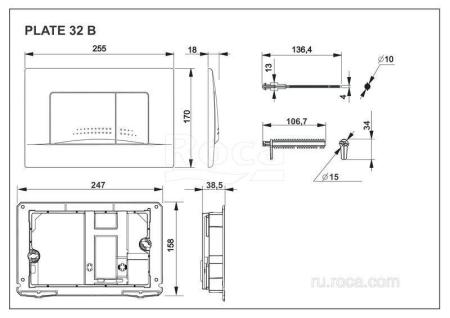 Кнопка смыва Roca Active 62B черный матовый (8901160B6)