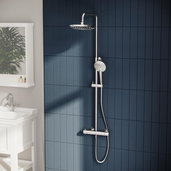 Душевая система VitrA Aquaheat A47205EXP с термостатическим смесителем и ручным душем хром латунь