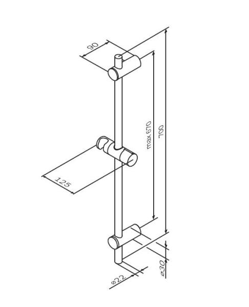 Штанга для душа AM.PM Gem F0390000 хром