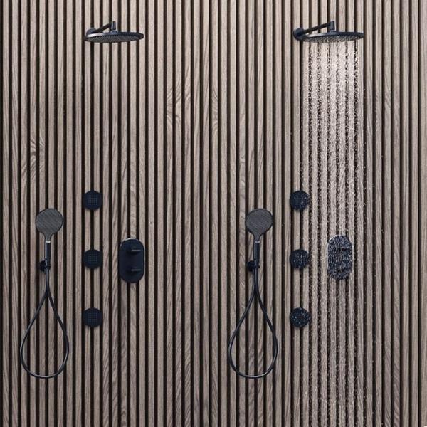 Боковая форсунка Bossini Tondo Flat I00175.073, черная матовая