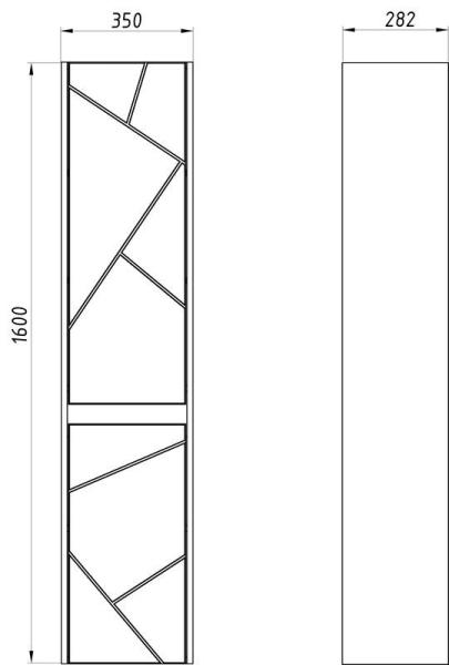 Пенал ASB-Mebel Диана 35 Серый/дуб янтарный
