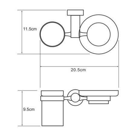 Стакан для зубных щеток WasserKraft Donau K-9426 с мыльницей хром