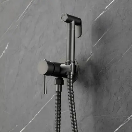 Смеситель с гигиеническим душем BOCH MANN BRAIES GR CK-P07GR из латуни, с шлангом 120 см, серый