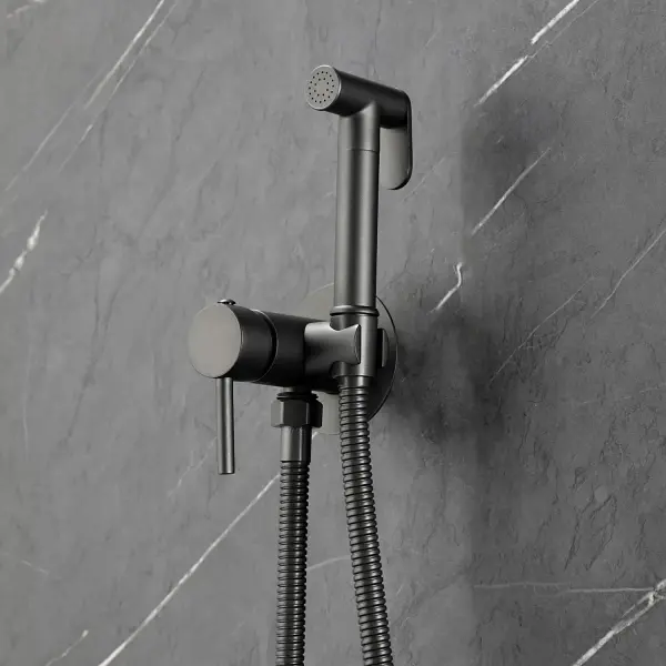 Смеситель с гигиеническим душем BOCH MANN BRAIES GR CK-P07GR из латуни, с шлангом 120 см, серый