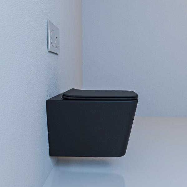 Унитаз ESBANO GARTEZ черный матовый безободковый подвесной 510x345x340