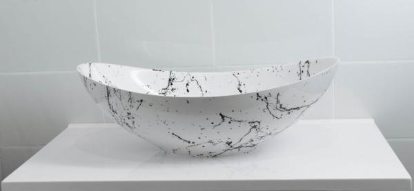 Раковина накладная Marko Ореол Белый Мрамор 578мм*380мм*160мм