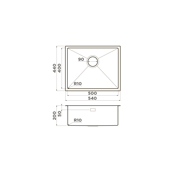 Кухонная мойка Omoikiri Taki 54-U/IF-GB нерж.сталь/графит 4997019