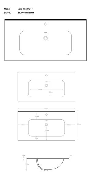 Раковина для тумбы Aquanet Flat 80