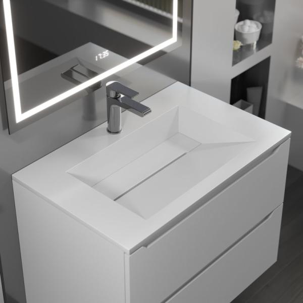 Раковина для ванной полувстраиваемая Uperwood Next Premium 70 см, прямоугольная, белая
