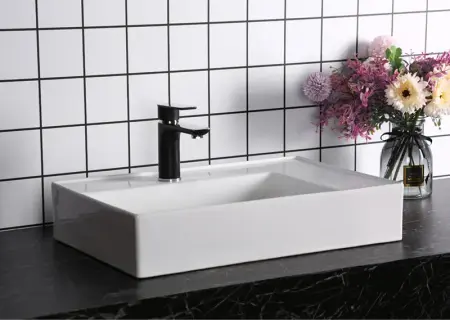 Раковина накладная CeruttiSPA, CR0017 (605х380х120) белая, прямоугольная, с отверстием под смеситель