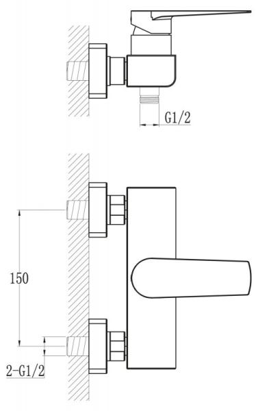 Смеситель для душа BELBAGNO CARIN CAR-ESDM-CRM хром
