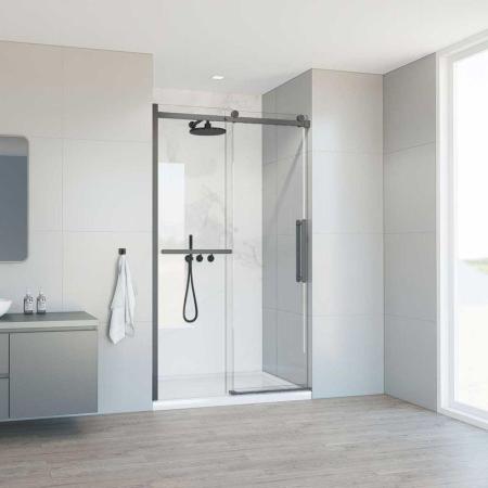 Душевая дверь Vincea Como Soft VDS-1CS110CLGM, 1100, вороненая сталь, стекло прозрачное