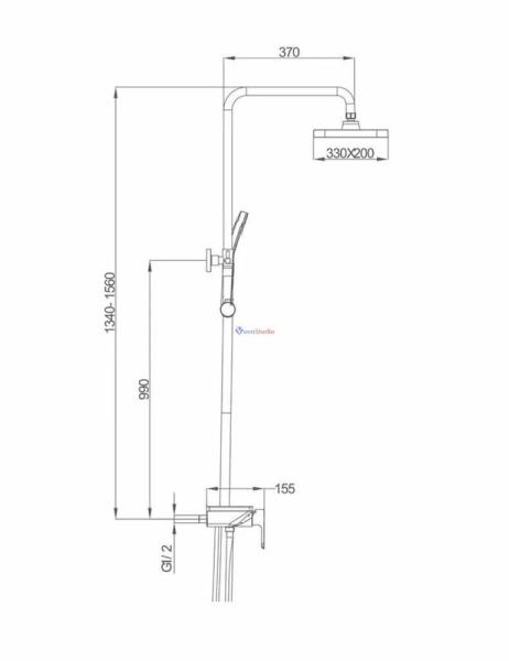 Душевая система Gappo G2496-10 белый с изливом