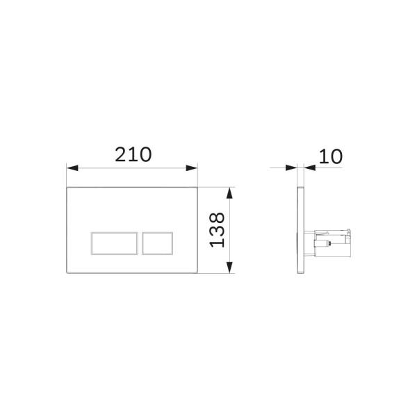 Клавиша для инсталляции AM.PM Pro S I047001 пневматическая, пластик, белый