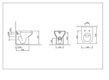 Унитаз Am.Pm Spirit C701438WH приставной