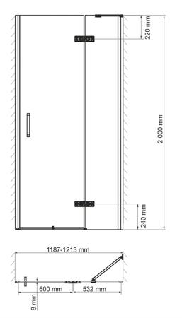 Душевая дверь WasserKraft Aller 10H05RWHITE 120 см, распашная, правая