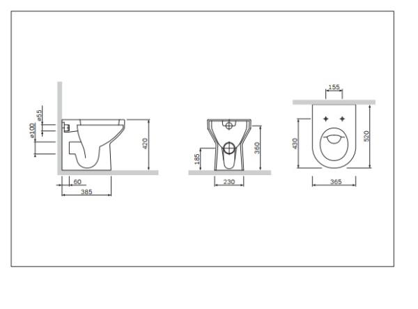 Унитаз Am.Pm Spirit C701438WH приставной