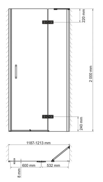 Душевая дверь WasserKraft Aller 10H05RWHITE 120 см, распашная, правая