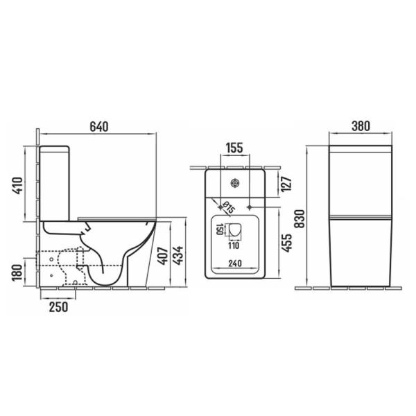 Унитаз MELANA MLN-310306MB матовый черный