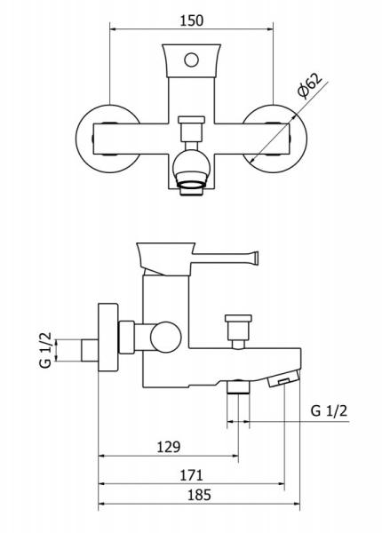Смеситель CEZARES POSITANO-VM-01 для ванны,хром
