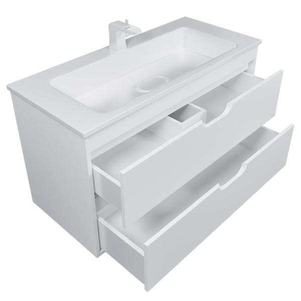 Тумба под раковину для ванной Uperwood Modul 100 см, подвесная, матовая, белая