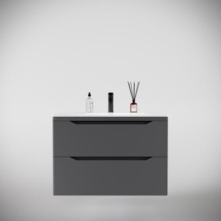 Тумба подвесная Style Line Марелла 80 (2 ящ.) Люкс антискрейтч серый, PLUS