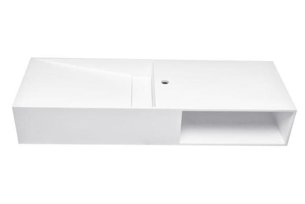 Раковина NT BAGNO NT502 Cagliari Left 1200x420 искусственный камень белый матовый