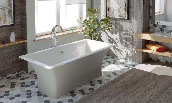 Ванна GOOD DOOR Мадрид 170х80 литьевой мрамор серый